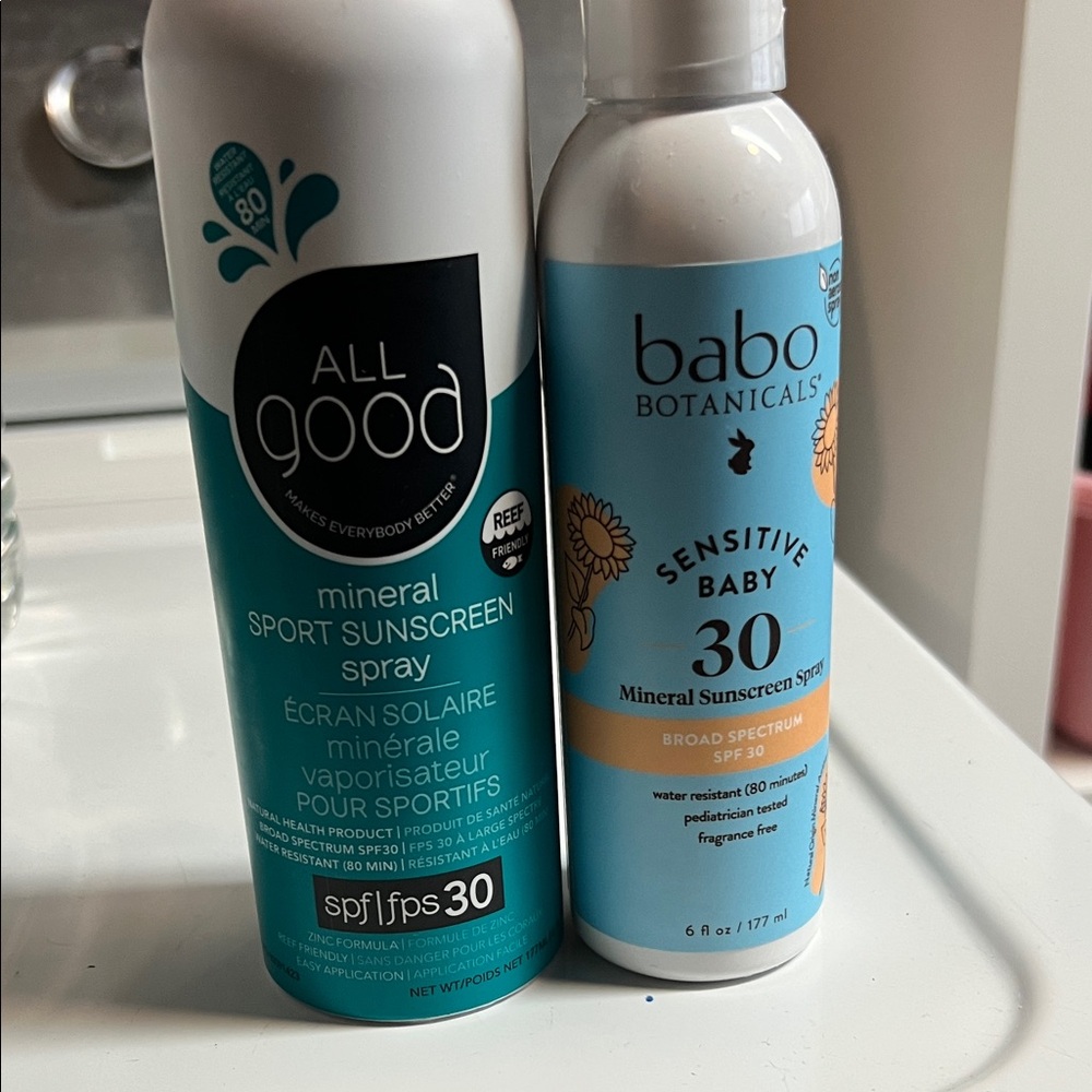 2 Mineral Sunscreen Spray - both over Half full exp 26